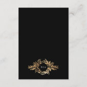 gold on black botanical wreath wedding extra info informatiekaartje (Achterkant)