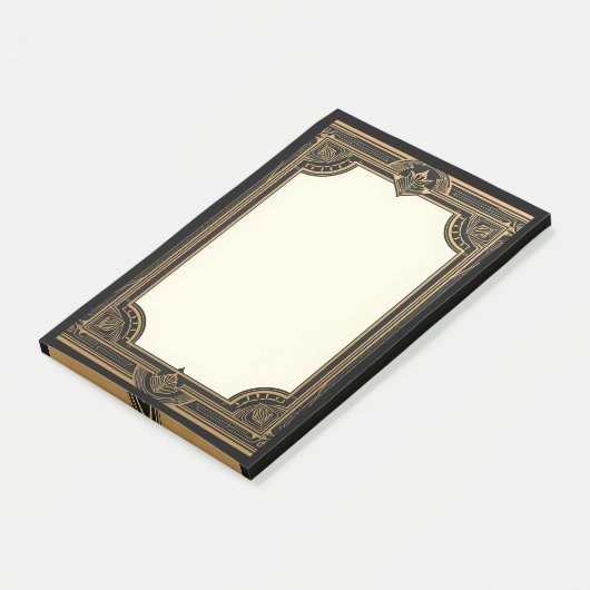 Gold on Black Classic Art Deco Post-it® Notes (Schuin)