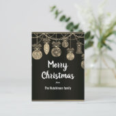 Gold on Black Elegance Christmas Postcard Briefkaart (Staand voorkant)