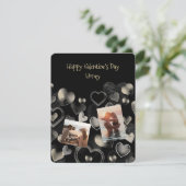 Gold-on-Black Elegant Flat Valentijn Kaart (Staand voorkant)