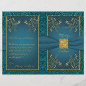 Gold on Blauwgroen Wedding Program (Voorkant)