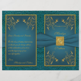 Gold on Blauwgroen Wedding Program