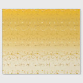 Gold on Gold Abstract Vine Leaves Line Pattern Cadeaupapier (Vlak)