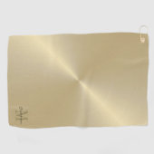 Gold On Gold Initiaal en op maat gemaakte naam Golfhanddoek (Horizontaal)