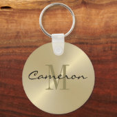 Gold On Gold Initiaal en op maat gemaakte naam Sleutelhanger (Voorkant)