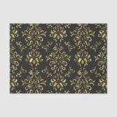 Gold on lack Damask Pattern Tissuepapier (Voorkant)