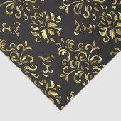Gold on lack Damask Pattern Tissuepapier (Detail)