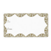 Gold Onament Swirl-kerstcadeautjes Labels (Voorkant)