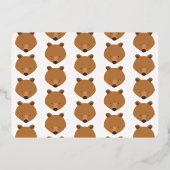 Gold One Animal Beer First Birthday Folie Uitnodiging (Achterkant)