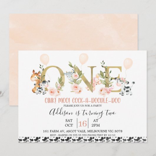 Gold One Dividers Bloemenboerderijdieren 1e verjaa Kaart (Voorkant / Achterkant)