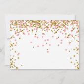 Gold One Glitter Pink Girl Eerste Verjaardag Foto Kaart (Achterkant)