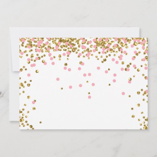 Gold One Glitter Pink Girl Eerste Verjaardag Foto Kaart (Achterkant)