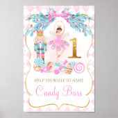 Gold One Nutcracker Land of Sweets Birthday Sign Poster (Voorkant)
