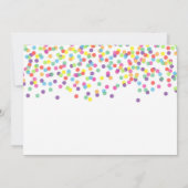 Gold One Rainbow Confetti Baby Girl 1e Verjaardag Kaart (Achterkant)