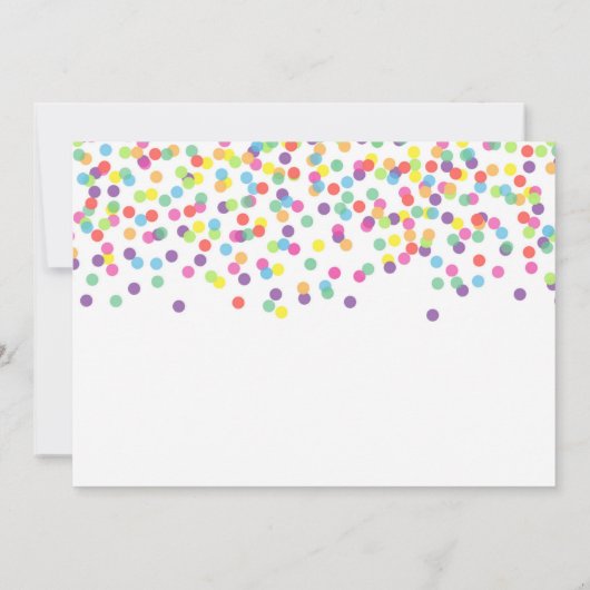 Gold One Rainbow Confetti Baby Girl 1e Verjaardag Kaart (Achterkant)