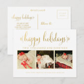 Gold Onze Baby's 1e Kerstfoto Lijst Briefkaart (Voorkant / Achterkant)