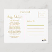 Gold Onze Baby's 1e Kerstfoto Lijst Briefkaart (Achterkant)