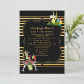 Gold op Black, art-deco Brunch aankondigingen (Staand voorkant)