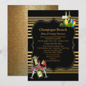 Gold op Black, art-deco Brunch aankondigingen (Voorkant / Achterkant)