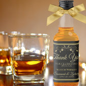 Gold op Black Wedding Mini Liquor Bottle Dank je Likeurfles Etiket
