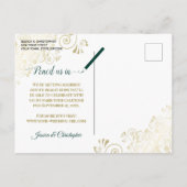 Gold op Emerald Green Wedding Save the Date Photo Aankondigingskaart (Achterkant)