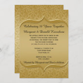 Gold op Gold Daisies  Lijst 50e Jubileum Kaart (Voorkant / Achterkant)