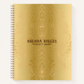 Gold op Gold Paisley-achtergrond Notitieboek (Voorkant)