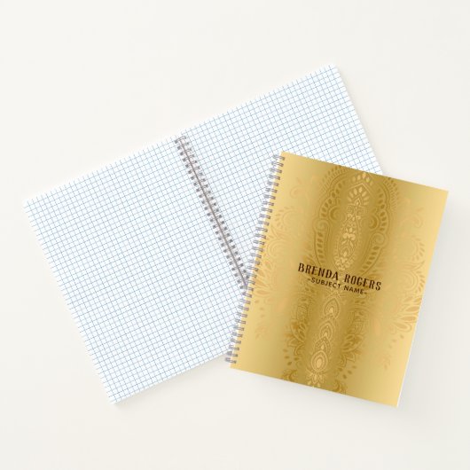 Gold op Gold Paisley-achtergrond Notitieboek (Binnen)