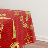 Gold op Red Lucky Chinese Symbols Pattern Tafelkleed (Voorbeeld)