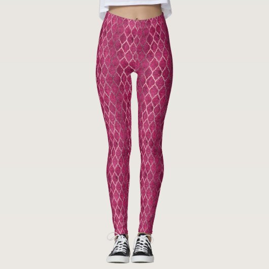 Gold op roze Leggings - paasyoghurt (Voorkant)