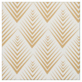 Gold op White Art Deco Fan Flowers Pattern Stof (Swatch)