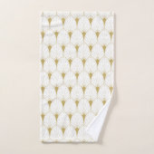 Gold op White Art Deco Geometric Pattern Bad Handdoek (Handdoek)