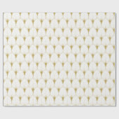 Gold op White Art Deco Geometric Pattern Cadeaupapier (Vlak)