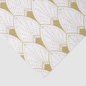 Gold op White Art Deco Geometric Pattern Tissuepapier (Detail)