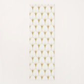 Gold op White Art Deco Geometric Pattern Yogamat (Voorkant)