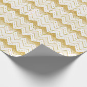 Gold op White Chevron Pattern Cadeaupapier (Hoek)