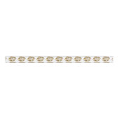 Gold op White Lips Kiss Pattern Grosgrain Lint (Voorkant)