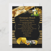Gold op zwart, Art-Deco Brunch aankondigingen (Voorkant)