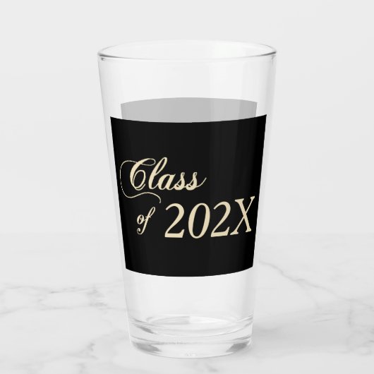 Gold op zwarte klasse van 2022 glas (Achterkant)