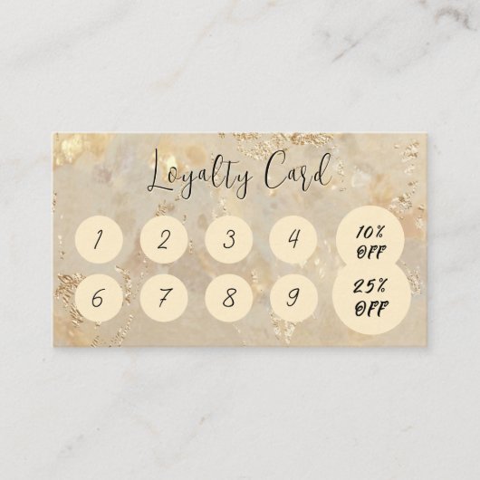 Gold Opal Custom Business Loyalty Punch Card (Voorkant)
