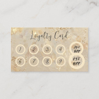Gold Opal Custom Business Loyalty Punch Card