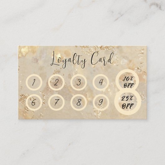 Gold Opal Custom Business Loyalty Punch Card (Voorkant)