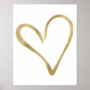Gold Open Heart I Poster