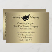 Gold Opening Nachtuitnodiging Kaart (Voorkant / Achterkant)