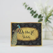Gold Optional Peacock Dessert Table Sign. Briefkaart (Staand voorkant)