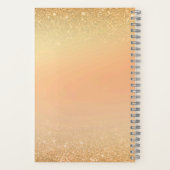 Gold & Orange Notebook with Sparkle Glam Aesthetic Notitieboek (Achterkant)