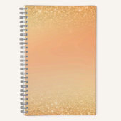 Gold & Orange Notebook with Sparkle Glam Aesthetic Notitieboek (Voorkant)