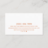 Gold Oranje Amber Professional Visitekaartje (Achterkant)