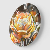Gold Oranje Elegant Unique Roos Art Dream Grote Klok (Hoek)