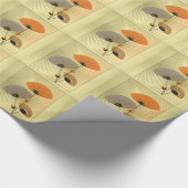  Gold Oranje Flowery Pattern Cadeaupapier (Hoek)
